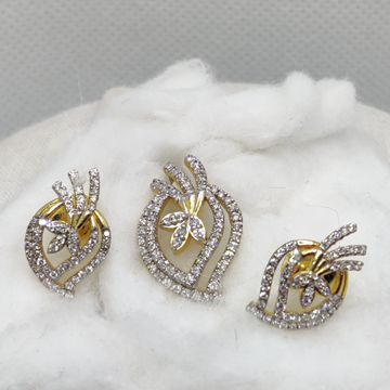 14K Gold Classy Diamond Pendant Set by Shri Datta Jewel